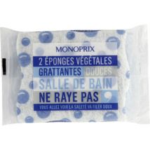 eponges végétales grattantes douces, salle de bain x2 - Monoprix