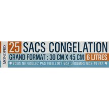 sacs congélation grand format 6l - Monoprix