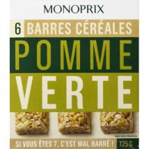 barres céréales pomme verte 125g - Monoprix
