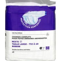 changes complets mixtes large taille 50-62 x20 pour femme - Monoprix