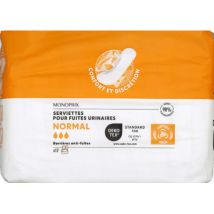 serviettes pour fuites urinaires normal x12 pour femme - Monoprix