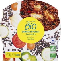 Monoprix bio emincés de volaille aux lentilles cuisinées 300g Biologique - Monoprix Bio