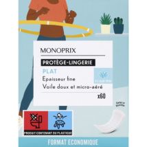 protège-lingerie plat enrichi à l'aloe vera x60 - Monoprix