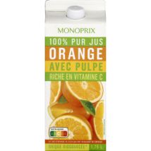 jus d'orange avec pulpe 100% pur jus 1,75l - Monoprix