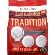café corsé & généreux 36 dosettes 250g - Monoprix
