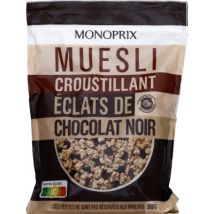 pépites de céréales croustillantes aux éclats de chocolat noir 500g - Monoprix