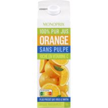 jus d'orange sans pulpe 100% pur jus 1l - Monoprix