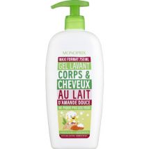 gel lavant corps & cheveux au lait d'amande douce 750ml - Monoprix