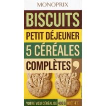 biscuits petit déjeuner 5 céréales complètes 400g - Monoprix