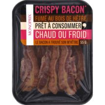 Monoprix crispy bacon fumé au bois de hêtre 55g - Monoprix