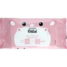 Monoprix bébé lingettes sensitive x64 pour Bébé - Monoprix Bebe