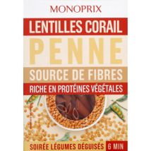 Monoprix penne lentilles corail 250g - Monoprix