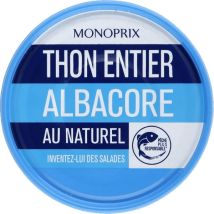 Monoprix thon albacore au naturel 93g - Monoprix