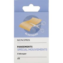 pansements à découper élastiques spécial mouvements x10 - Monoprix