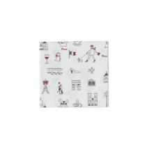 20 serviettes, grise et rouge, 25x25cm - Monoprix