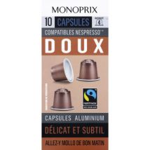 Monoprix café doux intensité 4 10 capsules 50g Commerce Équitable - Monoprix