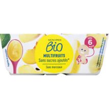 compote multifruits sans sucres ajoutés dès 6 mois 4x100g pour Bébé - Monoprix Bio