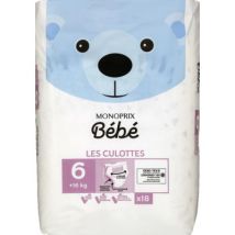 Monoprix bébé culottes taille 6 x18 pour Bébé - Monoprix bébé