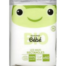 bio maxi rectangles cotons x60 Biologique pour Bébé - Monoprix Bébé