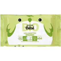 Monoprix bébé bio lingettes épaisses x64 pour Bébé - Monoprix bébé