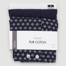 Monoprix lot de 2 caleçons rosace pur coton marine m - Monoprix