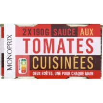 Monoprix sauce aux tomates cuisinées 2x190g - Monoprix
