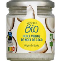 Monoprix bio origines huile vierge de coco origine du sri lanka 200ml Commerce Équitable;biologique - Monoprix Bio Origines