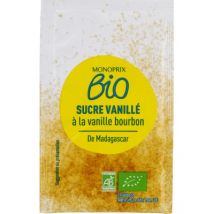 Monoprix bio sucre vanillé à la vanille bourbon de madagascar 5x7,5g Biologique - Monoprix Bio