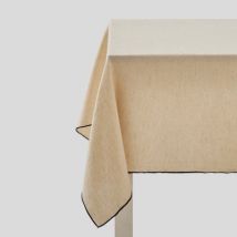 Monoprix maison nappe carrée, couleur naturel, coton et lin - Monoprix