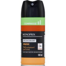 Monoprix déodorant musc 24h compressé 100ml pour homme - Monoprix