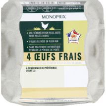 oeufs de poules élevées en plein air x4 pour Enfant - Monoprix