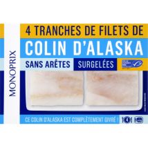 4 tranches de filets de colin d'alaska msc 400g - Monoprix