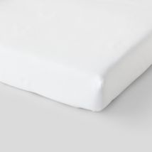 drap housse 90x190cm, blanc, coton bio - Monoprix