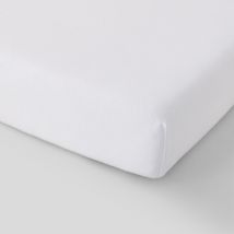 drap housse 90x190cm, blanc, jersey en coton bio - Monoprix