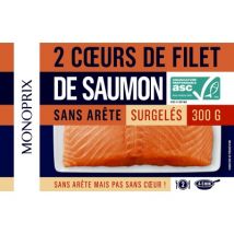 Monoprix coeurs de filets de saumon asc x2 300g Pêche Responsable - Monoprix