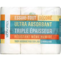 Monoprix rouleaux essuie-tout décorés x3 - Monoprix