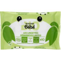 Monoprix bébé bio lingettes débarbouillantes x10 pour Bébé - MONOPRIX BEBE