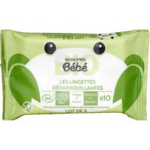 Monoprix bébé bio lingettes débarbouillantes 3x10 pour Bébé - MONOPRIX BEBE