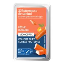 Monoprix 20 bâtonnets surimi msc 320g Pêche Responsable - Monoprix