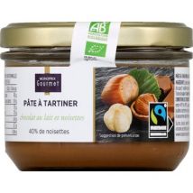 Monoprix gourmet pâte à tartiner chocolat au lait noisettes 200g Commerce Équitable;biologique - Monoprix Gourmet