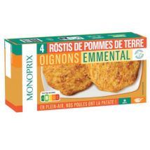 Monoprix 4 röstis de pommes de terre oignons emmental 400g - Monoprix