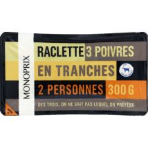 Monoprix fromage à raclette 3 poivres 300g - Monoprix