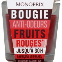 bougie anti-odeurs fruits rouges 30h - Monoprix