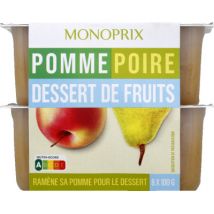 Monoprix pomme poire dessert de fruits 8x100g - Monoprix