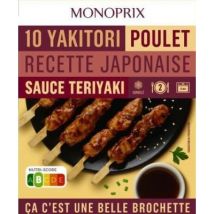 Monoprix 10 yakitori poulet recette japonaise 250g - Monoprix