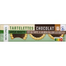 Monoprix tartelettes chocolat saveur noisette 150g - Monoprix