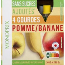 compote gourde pomme banane 4x90g - Monoprix