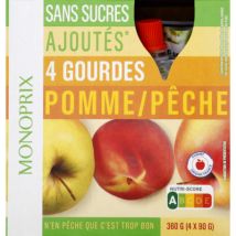 compote gourde pomme pêche 4x90g - Monoprix