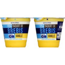 Monoprix yaourt de brebis vanille 2x125g - Monoprix