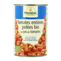 Priméal tomates entieres pelées au jus de tomates bio 400g Biologique